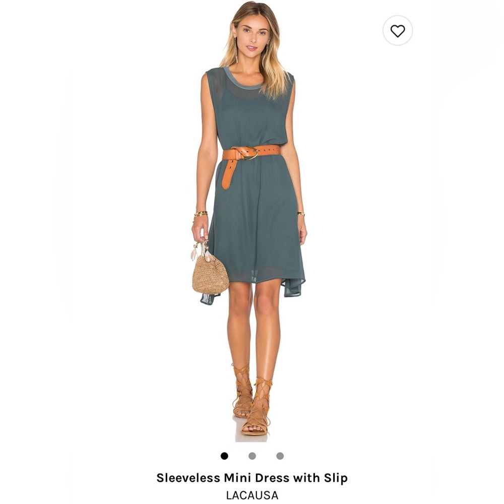 Laucusa Sleeveless Mini Dress with Slip (size: XS, color: Sage)
